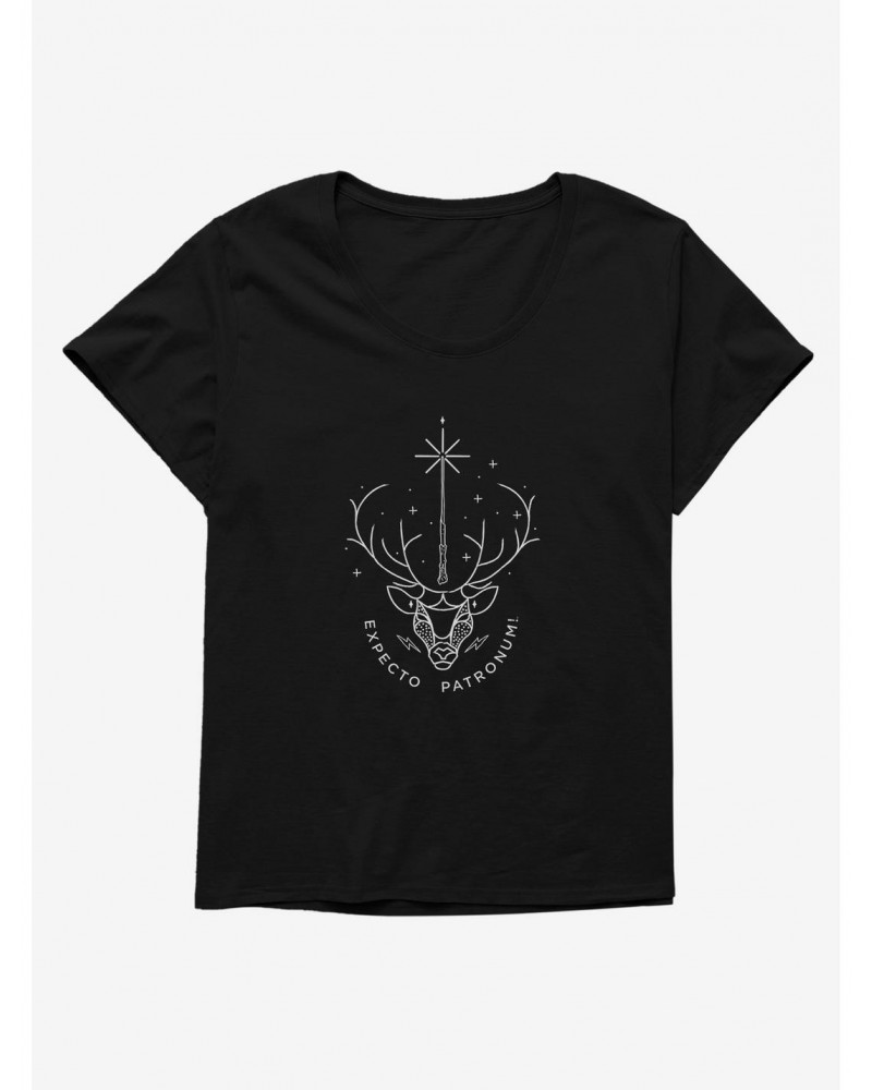 Harry Potter Expecto Patronum Simple Stag Girls T-Shirt Plus Size $11.56 T-Shirts