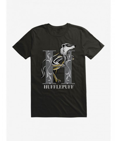 Harry Potter Hufflepuff Classic Geometric Letter T-Shirt $5.93 T-Shirts