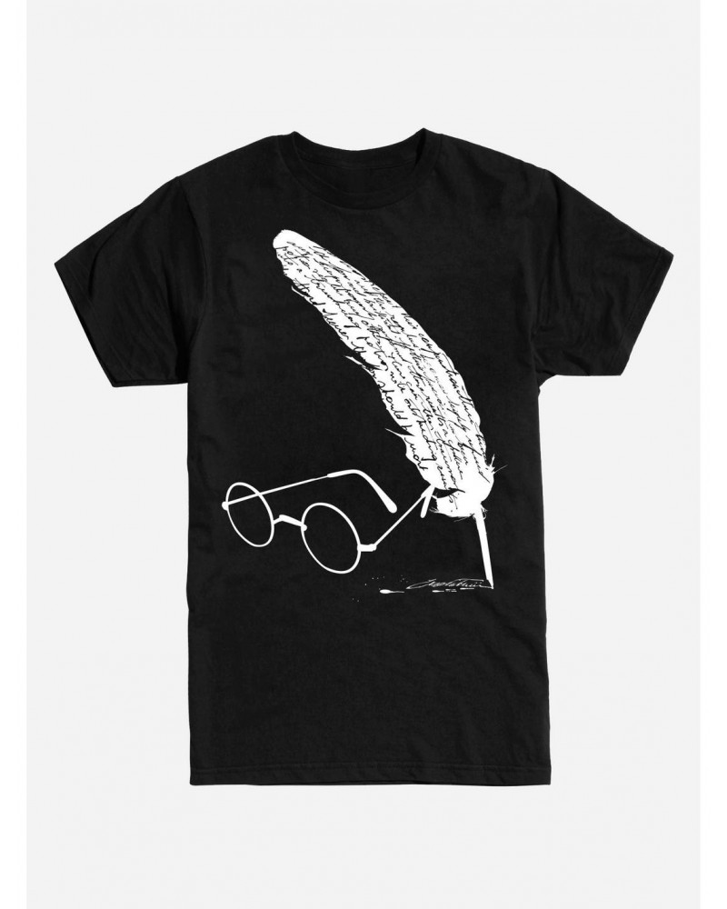 Harry Potter Glasses and Quill Script T-Shirt $6.50 T-Shirts