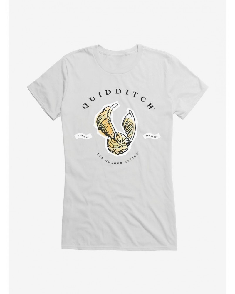 Harry Potter Watercolor Quidditch Golden Snitch Girls T-Shirt $9.36 T-Shirts