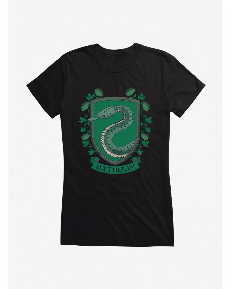 Harry Potter Slytherin Crest Girls T-Shirt $7.37 T-Shirts