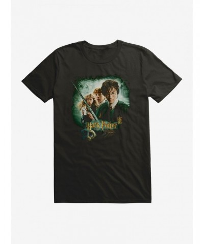 Harry Potter Chamber Of Secrets Movie Poster T-Shirt $9.18 T-Shirts