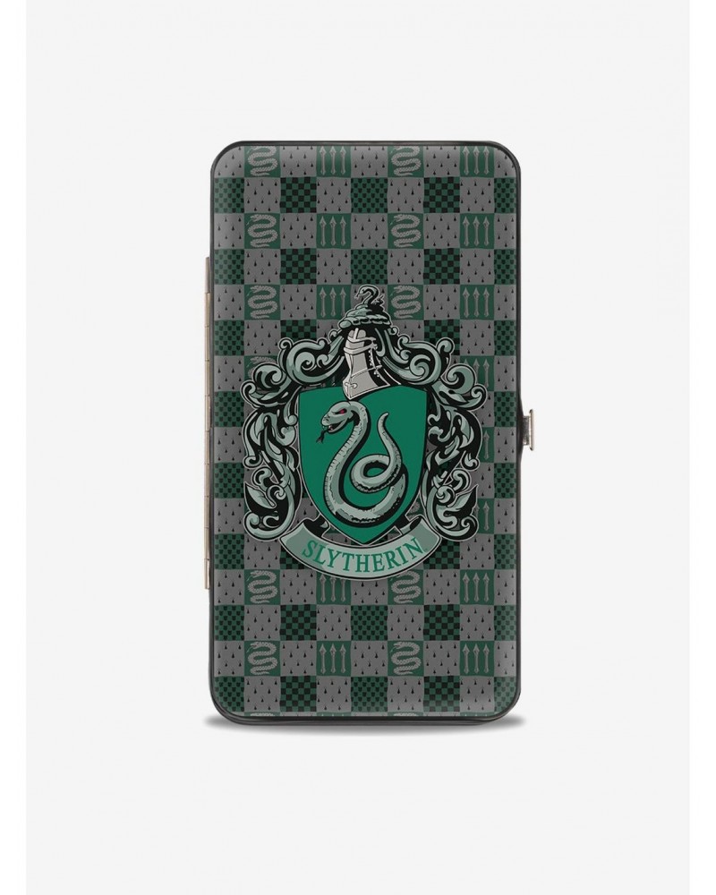 Harry Potter Slytherin Crest Heraldry Checkers Hinged Wallet $7.32 Wallets