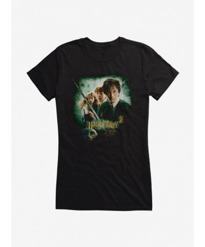 Harry Potter Chamber Of Secrets Movie Poster Girls T-Shirt $9.36 T-Shirts