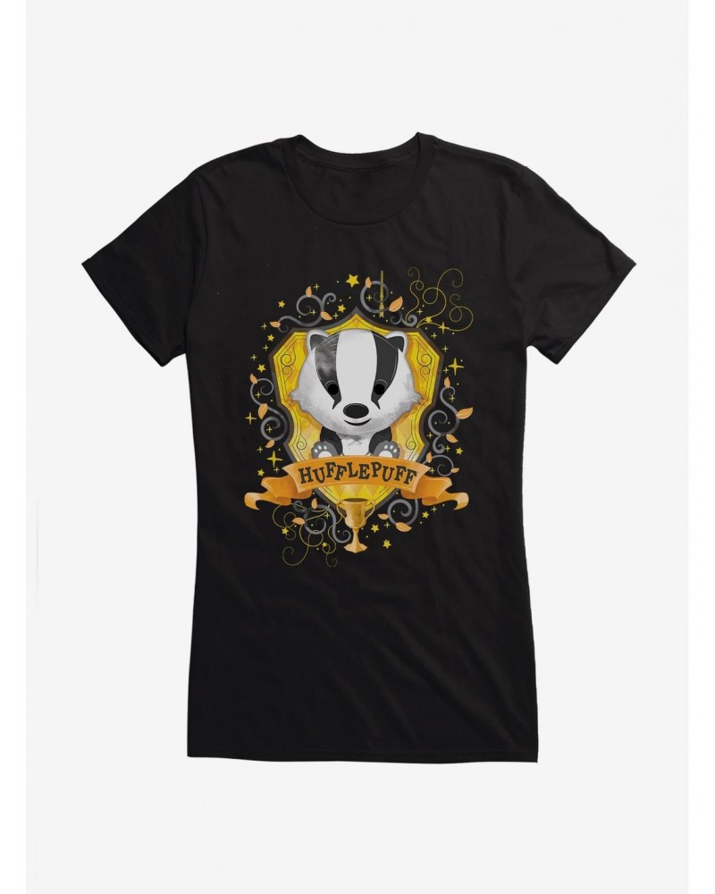 Harry Potter Hufflepuff Graphic Gold Cup Girls T-Shirt $7.37 T-Shirts