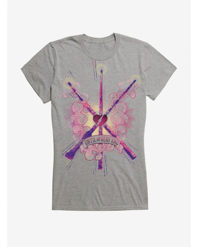 Harry Potter Until The Very End Wands Girls Pink T-Shirt $7.77 T-Shirts