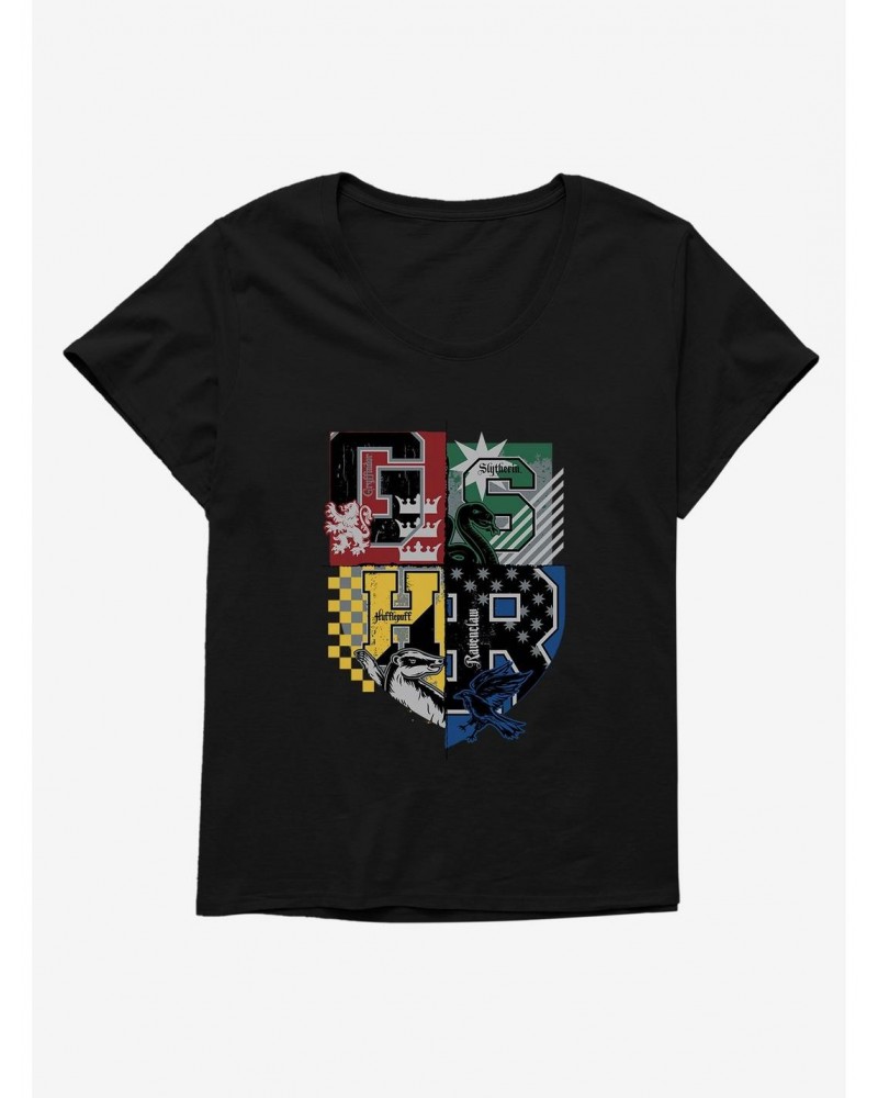 Harry Potter Hogwarts Houses Girls T-Shirt Plus Size $8.79 T-Shirts
