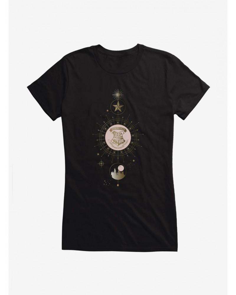 Harry Potter Hogwarts Gold Shield Christmas Girls T-Shirt $8.37 T-Shirts