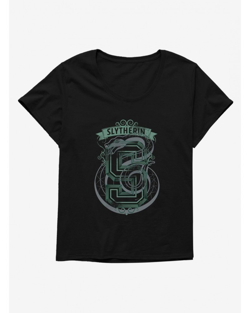 Harry Potter Slytherin Letterman Girls T-Shirt Plus Size $7.86 T-Shirts