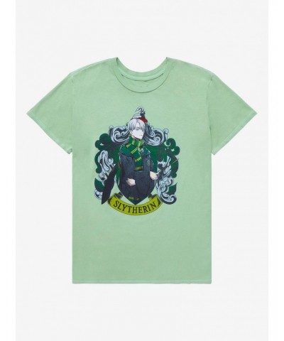 Harry Potter Slytherin Draco Malfoy Anime Portrait Boyfriend Fit Girls T-Shirt $12.91 T-Shirts
