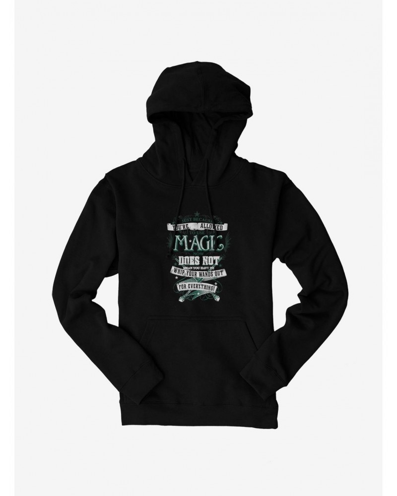 Harry Potter BW Wands Out Quote Hoodie $14.73 Hoodies