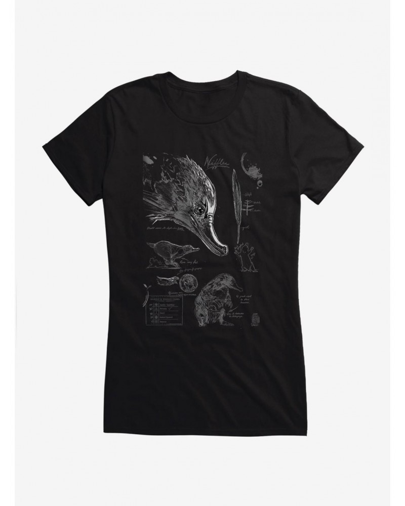 Fantastic Beasts Niffler Sketches Girls T-Shirt $8.76 T-Shirts